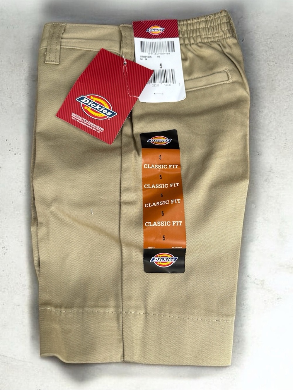 Dickies Classic Fit Khaki Girl Shorts Size 5
